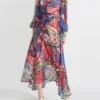 ‏ Vibrant Butterfly Chiffon Dress