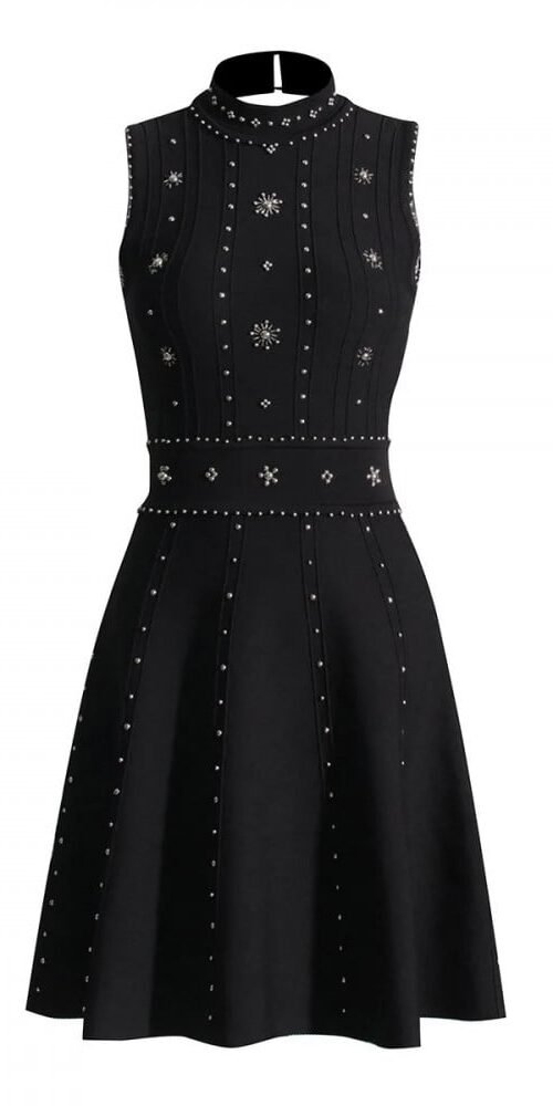 ‏ Charming Black Dress with Shiny Embellishments for an Unforgettable Look