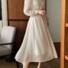 Elegant Cream Dress for a Distinctive Romantic Look