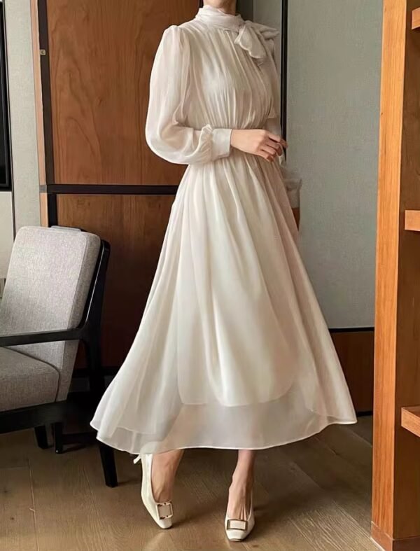 Elegant Cream Dress for a Distinctive Romantic Look