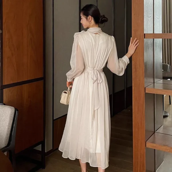 Elegant Cream Dress for a Distinctive Romantic Look