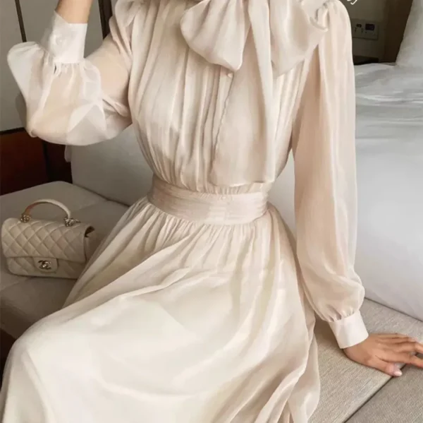 Elegant Cream Dress for a Distinctive Romantic Look